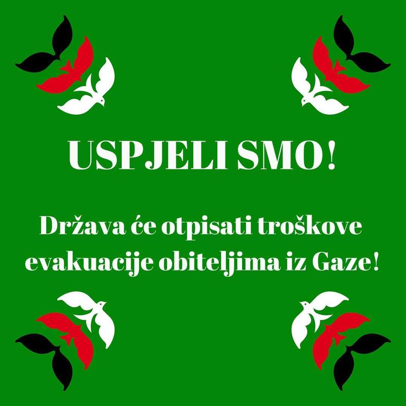 Success of the Initiative for Free Palestine and  Center for Peace, Nonviolence and Human Rights - Osijek: Debt forgiveness for evacuees from Gaza!